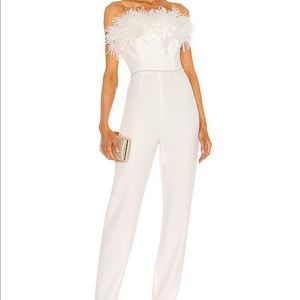 Bronx and Banco Lola Blanc Feather Jumpsuit